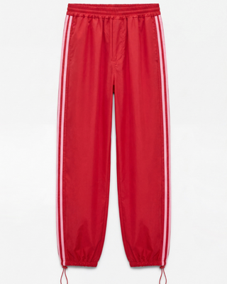 Ruby Blush Cotton Stripes Sweatpants 'Red'