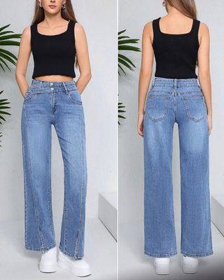 Clarice Double Waist Split End Jeans