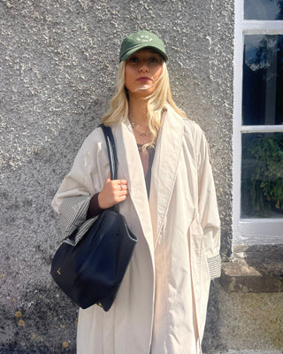 Mia Premium Oversized Plaid Coat 'Cream'