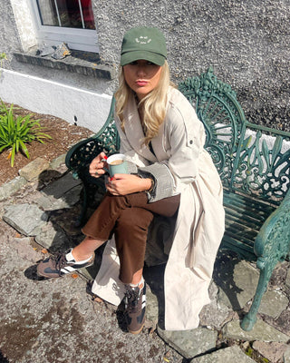 Mia Premium Oversized Plaid Coat 'Cream'