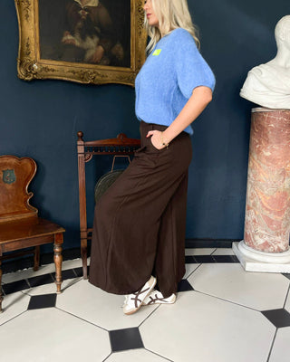 Evelyn Pleat Palazzo 'Brown'