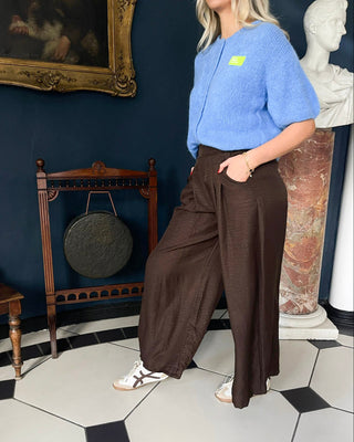 Evelyn Pleat Palazzo 'Brown'