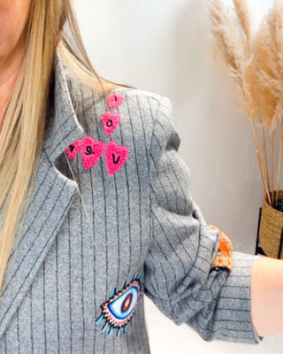 Olga Striped Blazer 'Light Grey‘