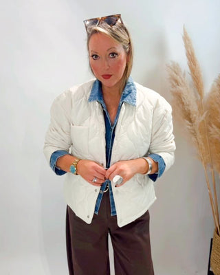 Valerie Padded Jacket 'Cream & Denim'