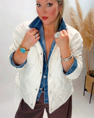Valerie Padded Jacket 'Cream & Denim'