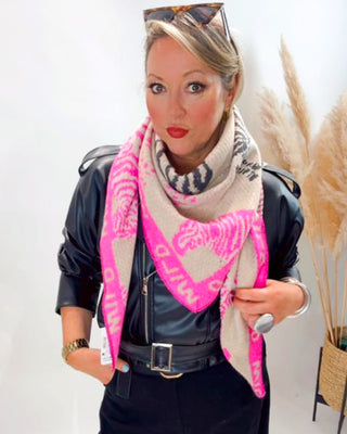 Zoey Wool Zebra Scarf 'Multicoloured' preorder