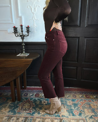 Nancy Straight Leg Jeans 'Burgundy'