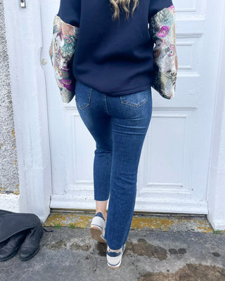 Nancy Cropped Flare Jeans 'Dark Denim'