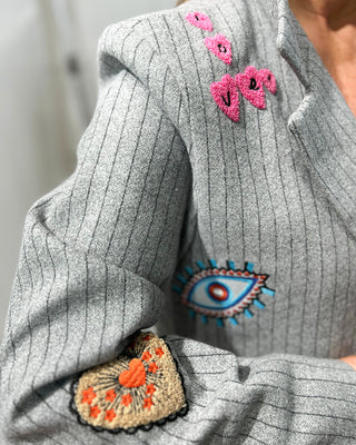 Olga Striped Blazer 'Light Grey‘