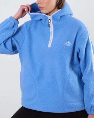 Isla Hooded Fleece Quarter Zip ‘Blue (White Zip)