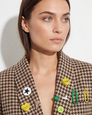 Marigold Houndstooth Blazer 'Brown'