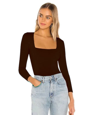 Mali Square Neck Top 'Choco Brown'