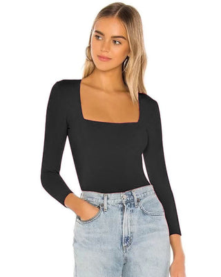Mali Square Neck Top 'Black'