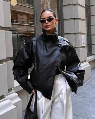 Leca Faux Leather Jacket 'Black'