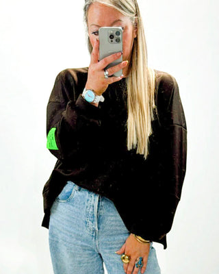 Indie Premium Sweatshirt 'Brown & Neon Green'