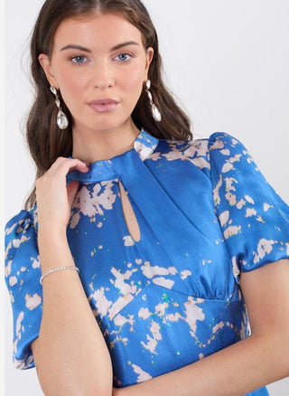 Cali Silk Satin Dress ‘Blue‘