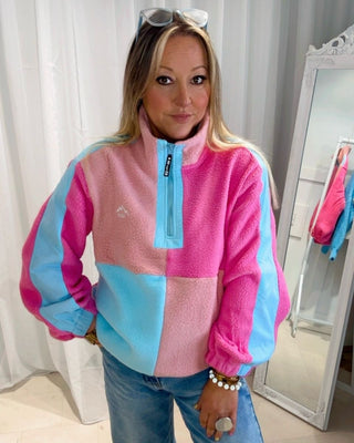 Isla Fleece Quarter Zip ‘Pink/Multicoloured