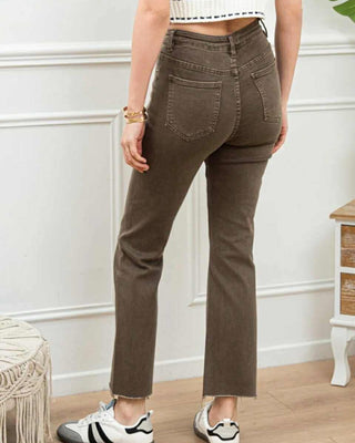 Nancy Cropped Flare Jeans 'Brown'