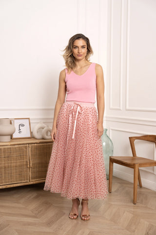 Polka Red Dot Tulle Skirt ‘Red/Pink’