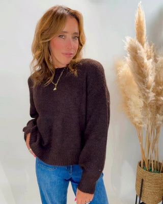 Cle Knit Bow Jumper 'Brown'