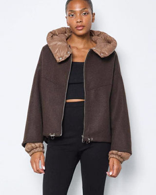 Olena Hooded Bomber Jacket 'Brown'