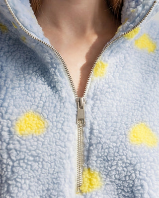 Poppy Fleece 'Baby Blue & Lemon'