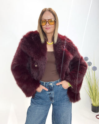 Scarlett Faux Fur Coat 'Burgundy'