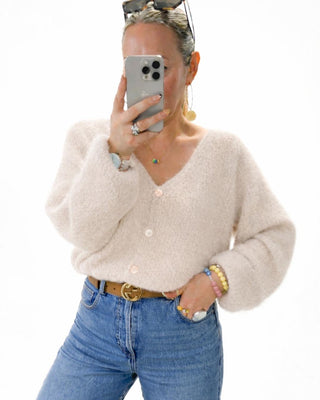 Belinda Kid Mohair Cropped Cardigan 'Cream'(Code: JORDAN99 - 2 Colours for €99) (Copy)