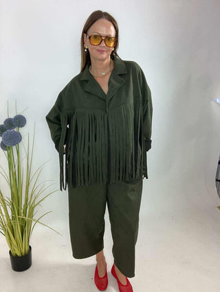 Stacey Suedette Trousers 'Green'