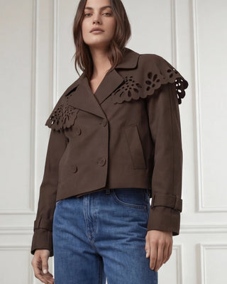 Joyce Cropped Trench 'Brown'