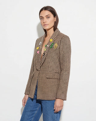 Marigold Houndstooth Blazer 'Brown'