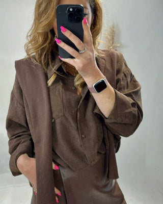 Sadie Shirt with Scarf 'Brown'