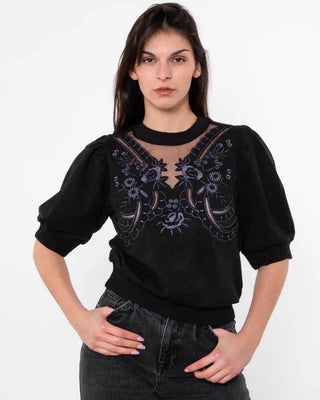 Jinna Embroidered Sweater 'Black’