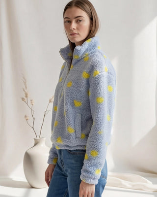Poppy Fleece 'Baby Blue & Lemon'