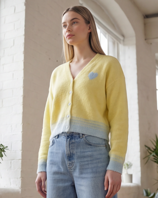Mia Wool Cardigan 'Lemon'