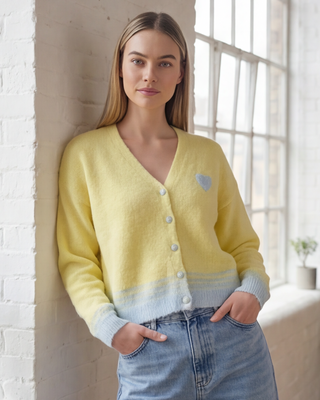 Mia Wool Cardigan 'Lemon'