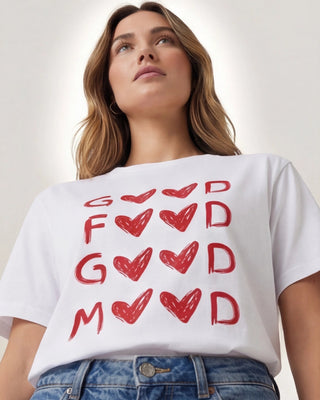 Jasmine T-Shirt 'White & Red'