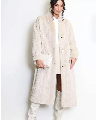 Pam Cable Fur Coat 'Cream'