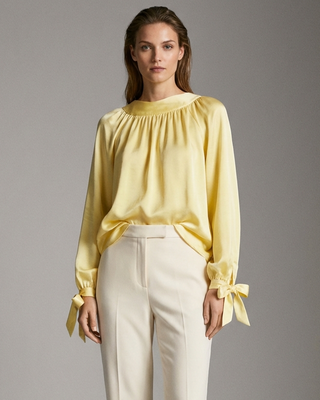 Vicky Satin Blouse 'Lemon'