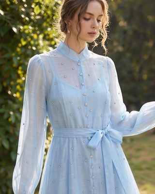 Olivia Embellished Dress 'Baby Blue'