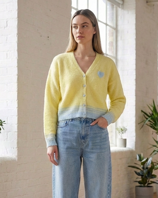 Mia Wool Cardigan 'Lemon'