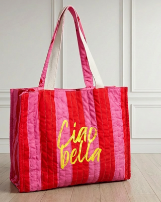 Amalfi Striped Reversible Bag 'Pink & Red'