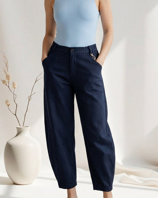 Tulip Balloon Leg Trousers 'Navy'
