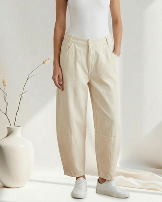 Tulip Balloon Leg Trousers 'Cream'