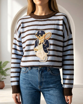 Lauren Striped Knit Jumper 'Blue & Brown'