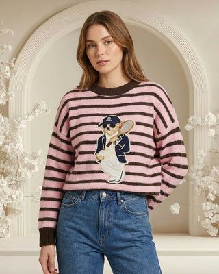 Lauren Striped Knit Jumper 'Pink & Brown'