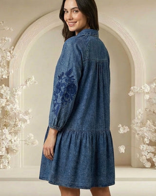 Kate Embroidered Dress 'Denim'