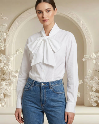 Roisin Bow Shirt 'White'