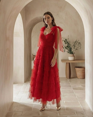 Elvira Tulle Dress 'Red'