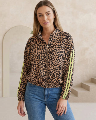 Colleen Leopard Bomber 'Lemon Stripes'